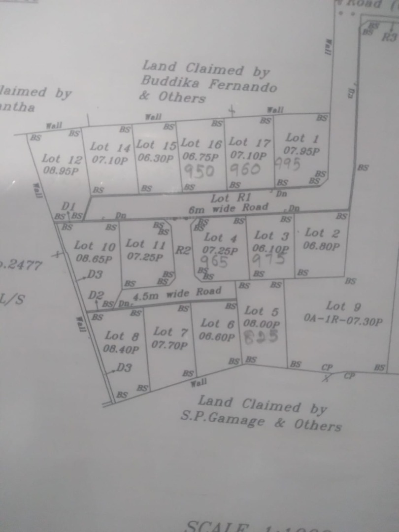 Piliyandala , Polhena & Diyagama Road Kottawa block out plan